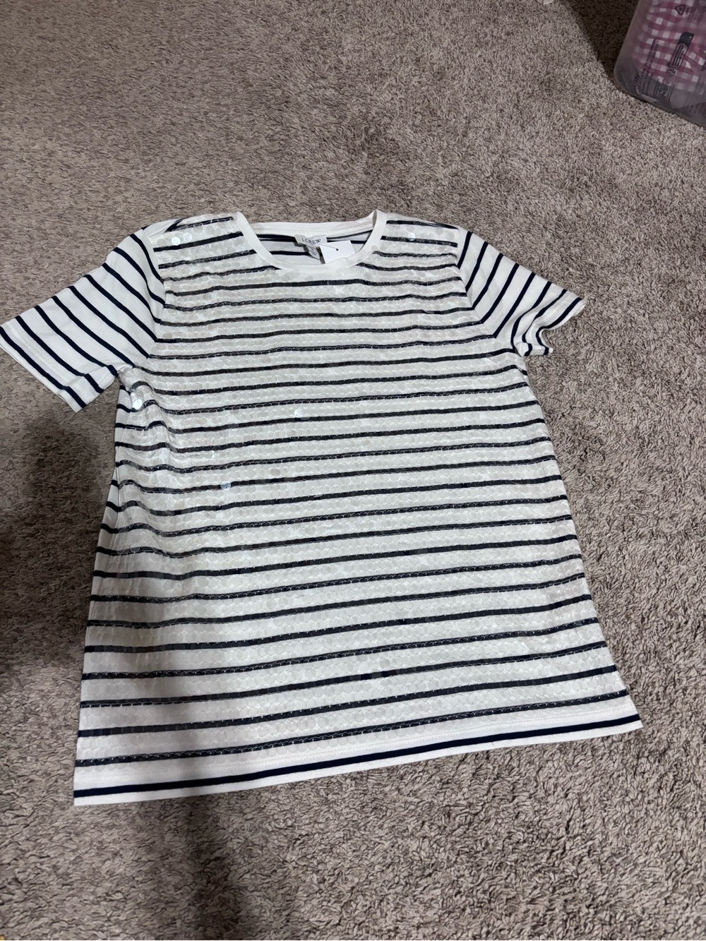 J. Crew Navy & White Striped Short Sleeve Tee